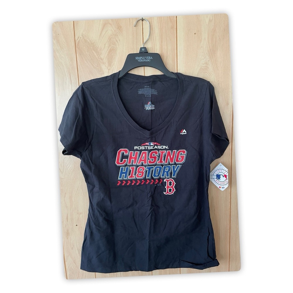 MLB baseball Boston Red Sox Majestic Chasing H18TORY  T-shirt women's M